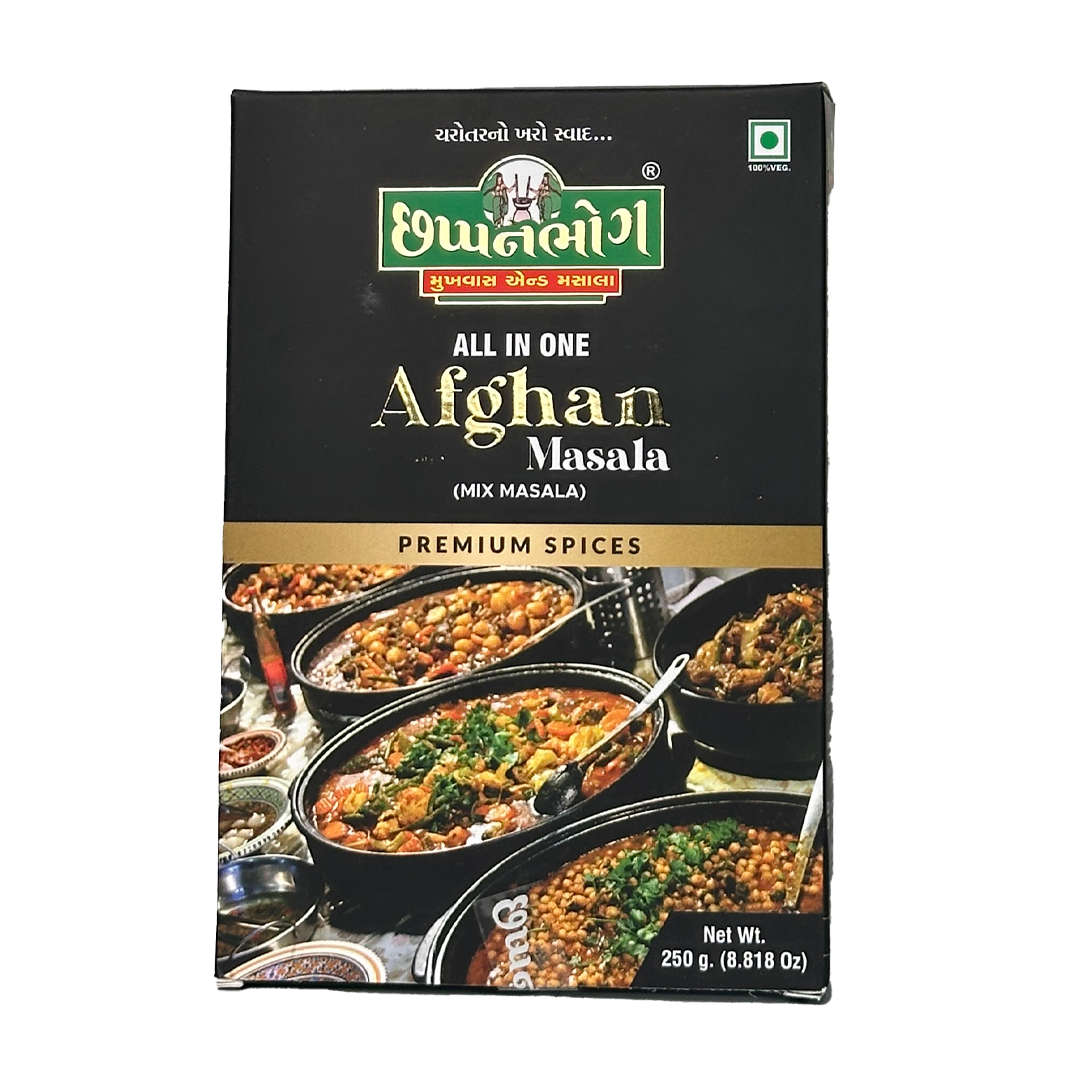 Chhappanbhog All in One Afghan Masala 250gm pack front view