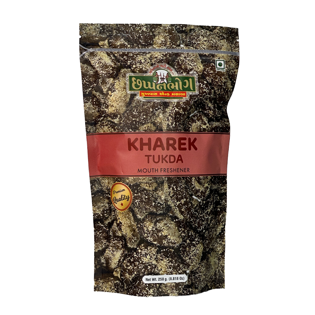 Chhappanbhog Kharek Tukda Mouth Freshener 250gm pack front view
