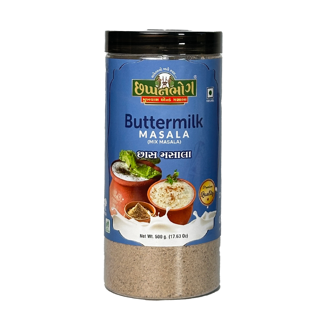 Chhappanbhog Buttermilk Masala 500gm pack front view