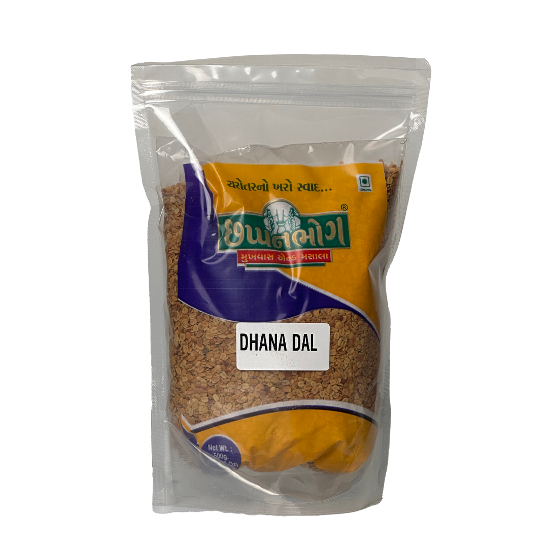 Front view of Chhappanbhog Dhana Dal 500g pack