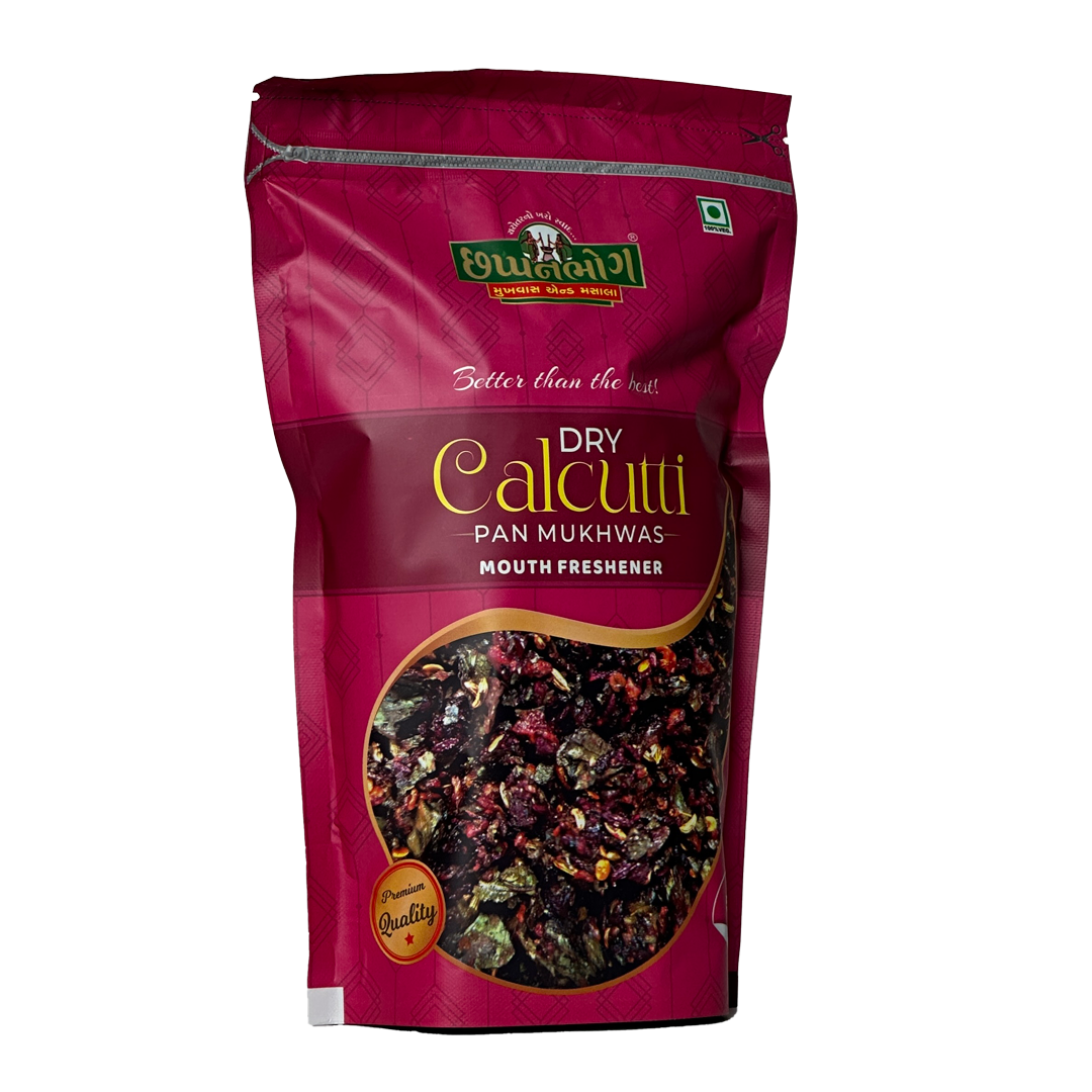 Front view of Chhappanbhog Dry Calcutti Pan Mukhwas 250g pack
