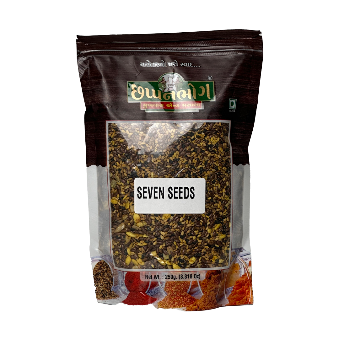 Front packaging of Chhappanbhog Seven Seeds mukhwash 250g